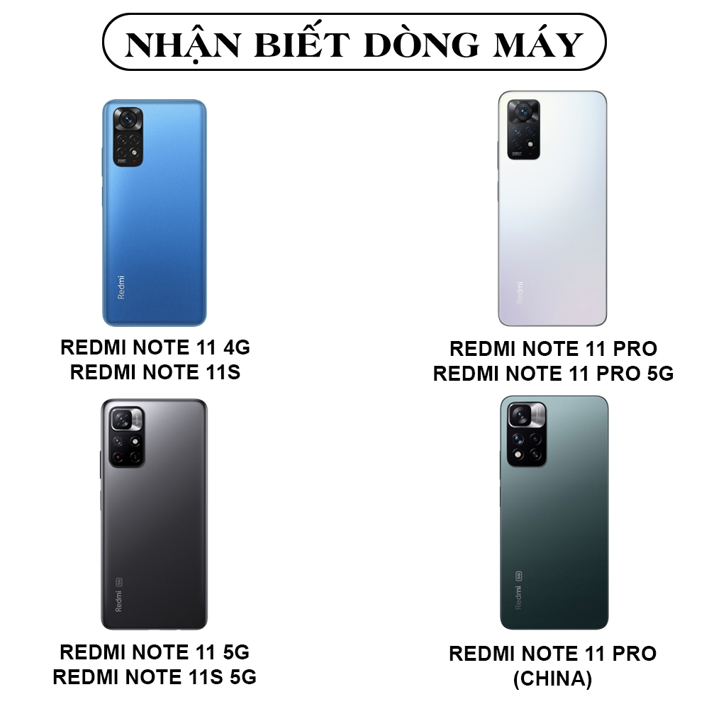 Ốp lưng Xiaomi Redmi Note 11 4G/5G / Note 11s / Pro / China chống sốc, TPU viền vuông, trong suốt silicon | BigBuy360 - bigbuy360.vn