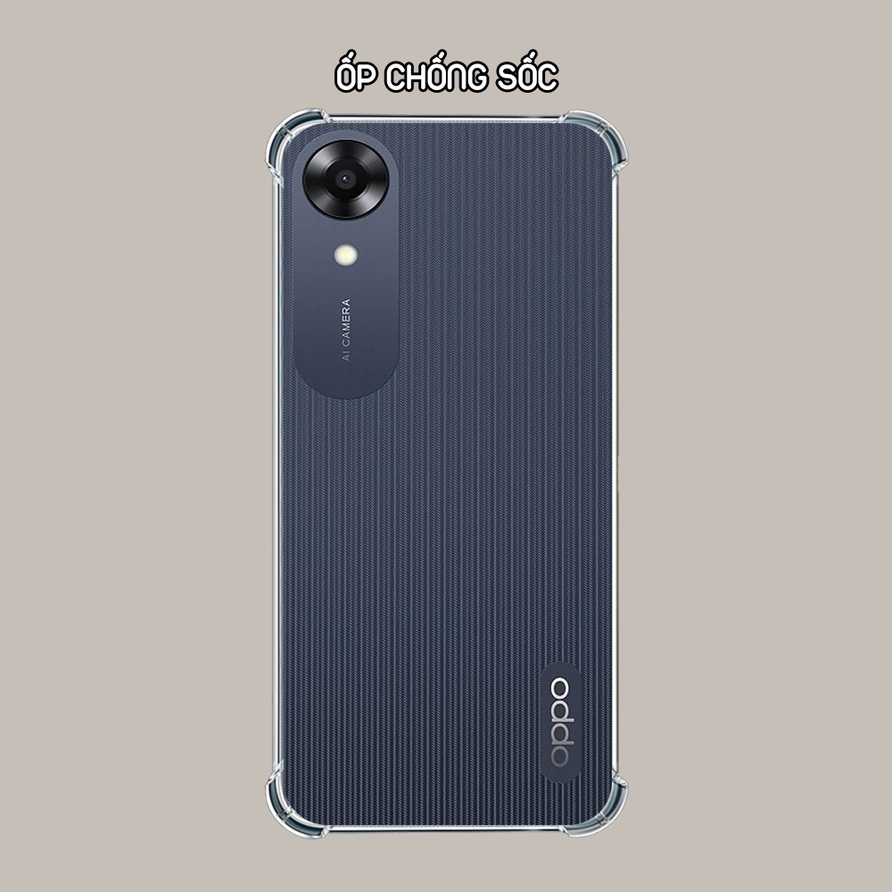Ốp lưng Oppo A17 / A17k chống sốc, TPU viền vuông, trong suốt silicon | BigBuy360 - bigbuy360.vn