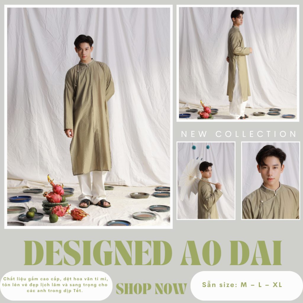 Áo dài lụa linen xanh - Thiết kế giới hạn Villa Wings