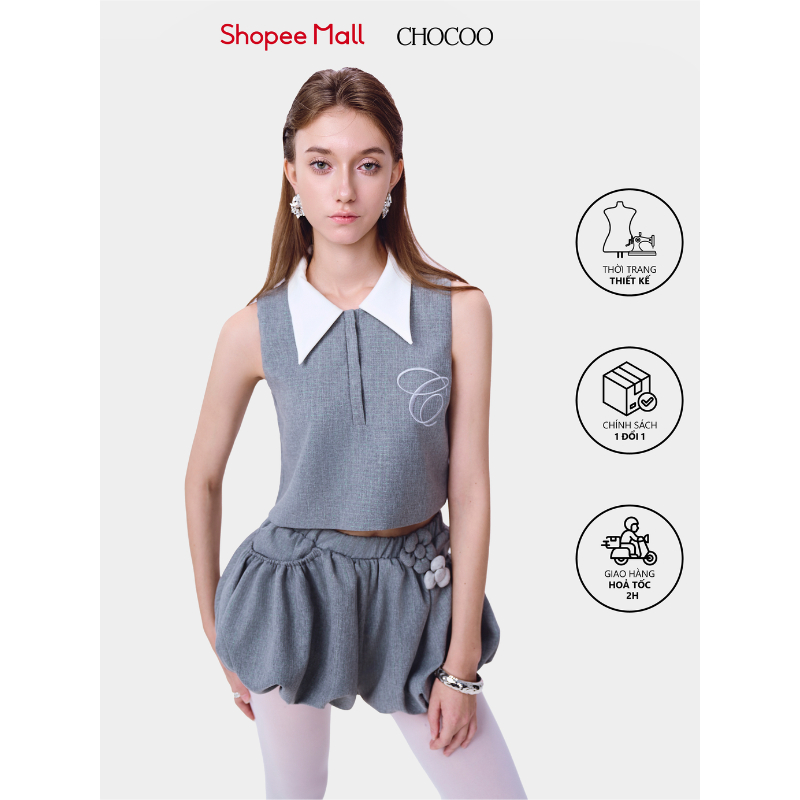 Váy Iris Mini Set xám Thiết Kế  CHOCOO