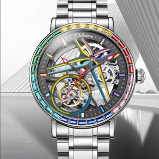 ĐỒNG HỒ NAM CHẠY CƠ CHÍNH HÃNG DULUNWE ĐÁ MÀU