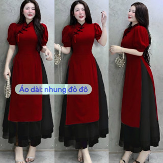   SHOP NÀNG BÉO BIGSIZE 50KG ĐẾN 90KG   set áo dài cách tân kèm chân váy 