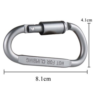 Móc khóa D nhôm 7cm vặn (Bạc)