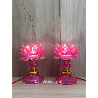 Đèn hoa sen đổi màu (1 cặp) - Đèn bàn thờ hoa sen LM01,LM02,LM03