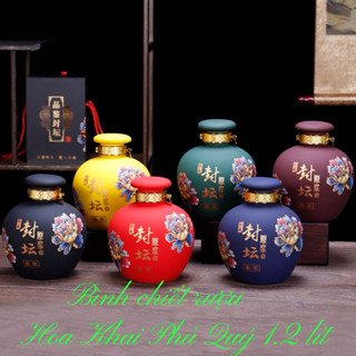 Bình Chiết Rượu gốm sứ cao cấp Hoa Ngũ Sắc