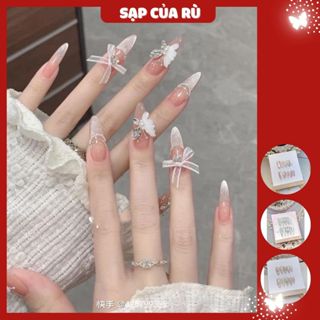 [móng cô dâu] 10 bộ Móng Tay Giả Đính Đá HOTTREND 2025 nail giả thiết kế (tặng hộp đựng cao cấp)