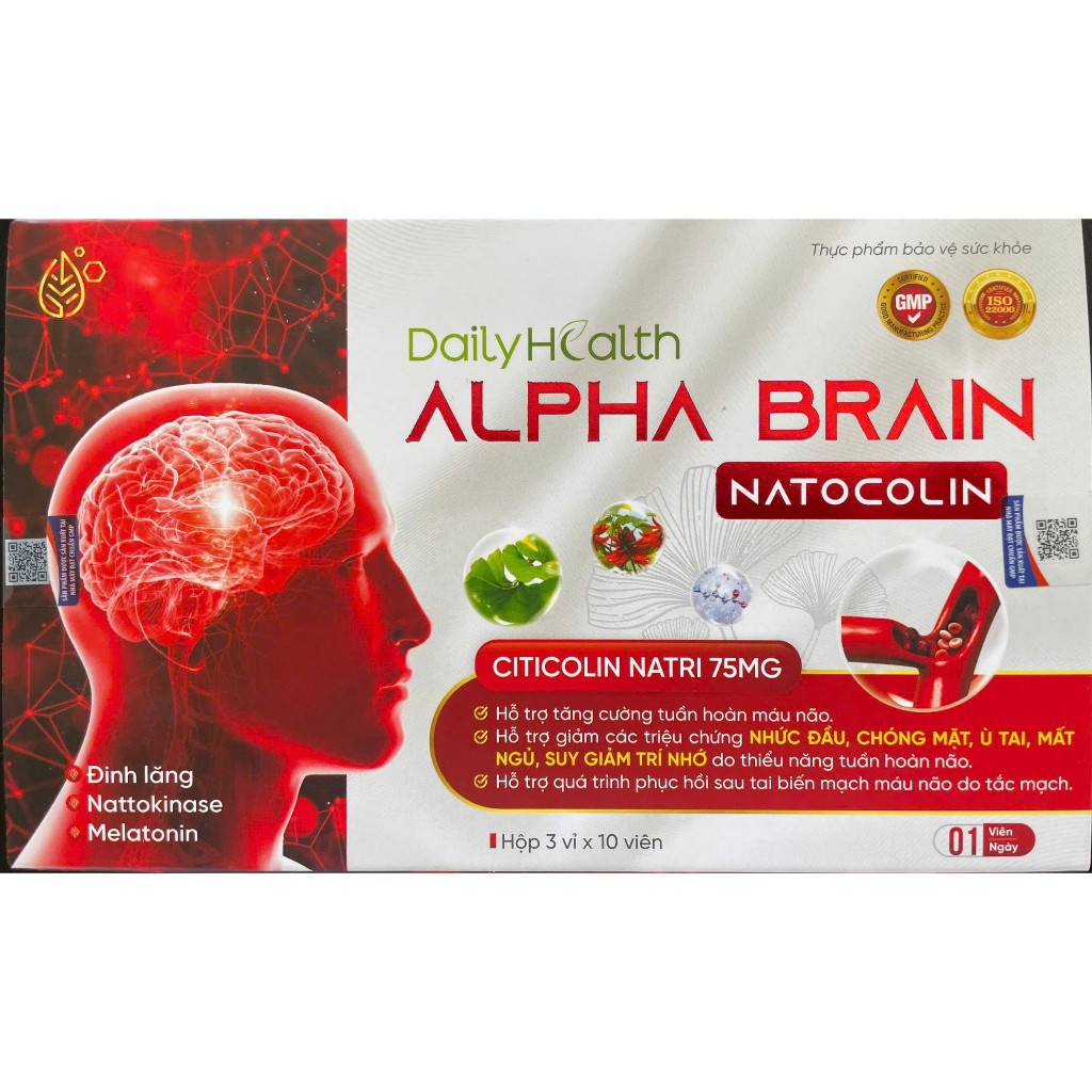 (Chính Hãng) Viên uống bổ não alpha brain Natocolin