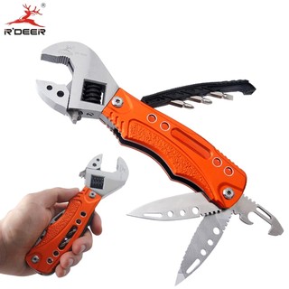 Mỏ lết đa năng cao cấp 8 trong 1 r’deer rt-2353, nhỏ gọn, tô vít, dao, cưa, giũa, mở lắp chai, thiết kế thông minh