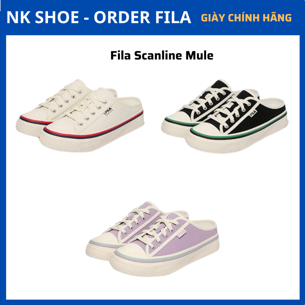 (Chĩnh hãng) Giày Đạp Gót FILA Scanline Mule Hàn Quốc
