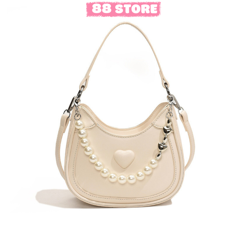 Túi xách nữ,đeo chéo,đeo vai,kẹp nách trang trí chuỗi ngọc,đi tiệc,đi chơi sang chảnh,phong cách hàn