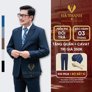 Bộ Vest Nam Trung Niên 2 Khuy Chất Liệu Vải TuytSi Pha len Nhập Khẩu Ấn Độ Tặng Kèm 1 Quần