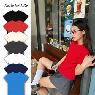 Áo Thun Nữ Baby Tee Trơn Basic-Kraken Drk, 100% Cotton Dày dặn