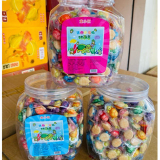 Lọ 200 viên kẹo dẻo hình Rùa mini có nhân siro siêu ngon cho bé Chua Snack