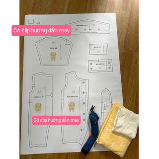 SS5_ Rập giấy may body dài tay sơ sinh
