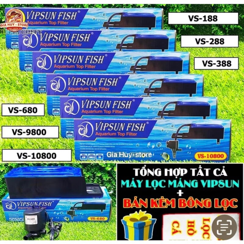 Máy Bơm Lọc Máng Hồ Cá Vipsun VS 188 - 288 - 388 - 680 - 9800 - 10800 - XEM KĨ PHÂN LOẠI