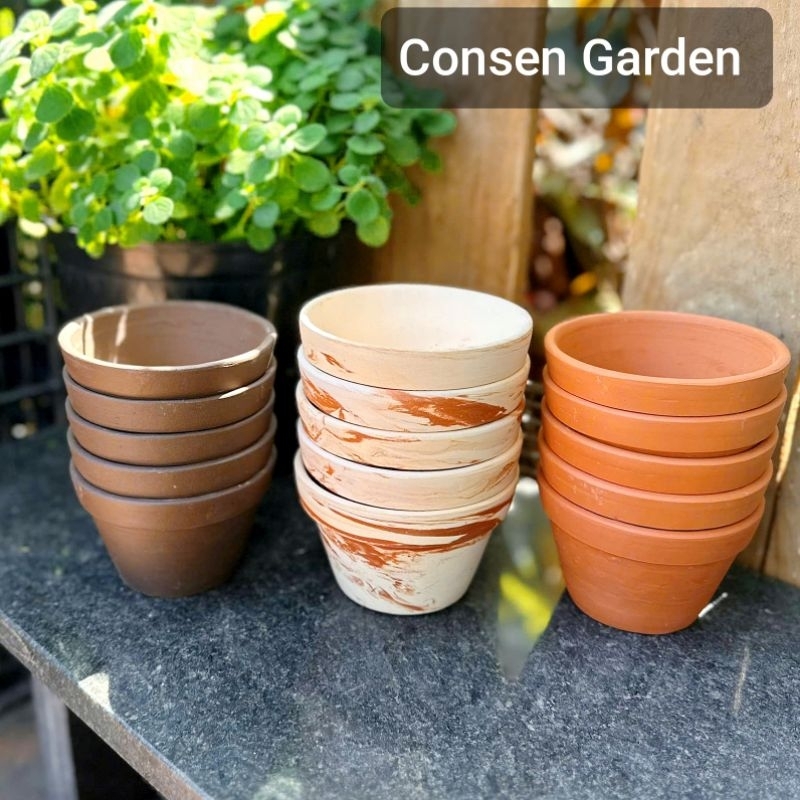 COMBO 5 Chậu Đất Nung Lùn 10 x 7 cm