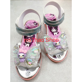  Giày Sandal quai hậu bé gái 3 quai hình Kuromi cao gót 3cm từ 4 5 6 7 8 tuổi 