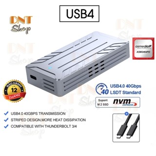 Box ổ cứng SSD M2 NVMe USB4 Thunderbolt 3/4 40Gbps Full Kim Loại + Fan | Chuyển M.2 PCIe to USB Type C (ASM2464PD)