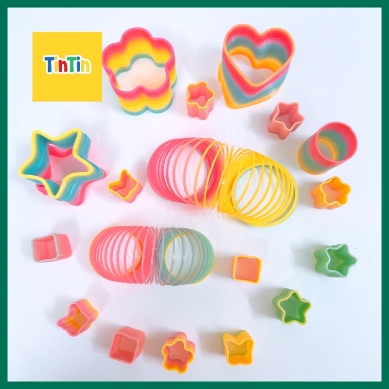 Đồ chơi lò xo nhiều màu, lò xo cầu vồng, lò xo ma thuật, đồ chơi lò xo kéo dài