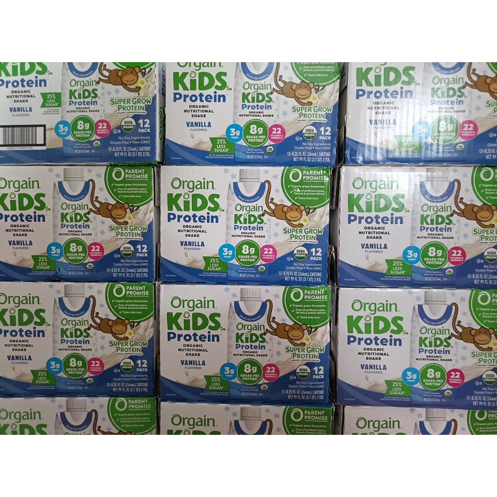 [ DATE 10/2025 12 HỘP] Sữa khỉ Orgain Kids Protein organic milk 244ml MỸ - VỊ VANI