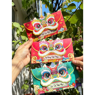 Bao Lì Xì Đầu Lân Cao Cấp, Bao Lì Xì Kì Lân 3D Sang Trọng Hot Hit Tết 2026