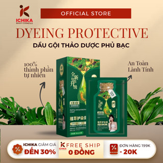 Hộp 10 Gói Dầu Gội Phủ Bạc BUBBLE DYEING PROTECTIVE - Dầu Gội Thảo Dược KOMMI JAPAN Đổi Màu Dưỡng Bảo Vệ Tóc