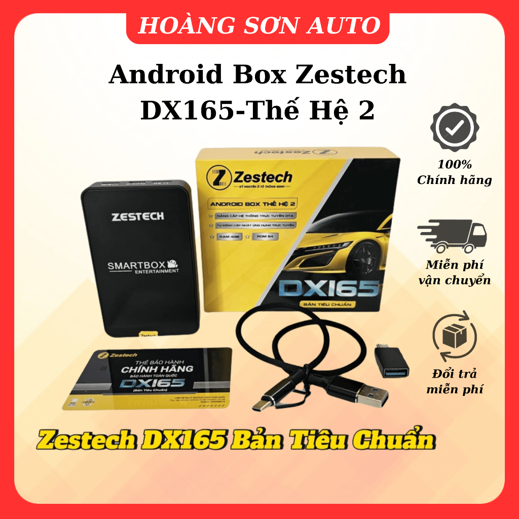 Android Box Zestech DX165-Thế Hệ 2,Ram 4GB Rom 64GB - chính hãng - phù hợp mọi loại xe