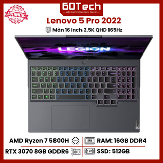 Laptop Gaming LEGION 5 PRO R7-5800H RAM 16G SSD 512G  RTX 3070 MÀN 16" 2,5K 165HZ