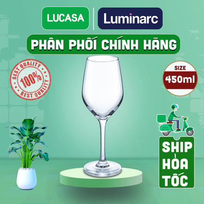 Bộ 6 Ly Rượu Vang Thủy Tinh Luminarc Maine 450ml - BOL4227 | Phân Phối Chính Hãng