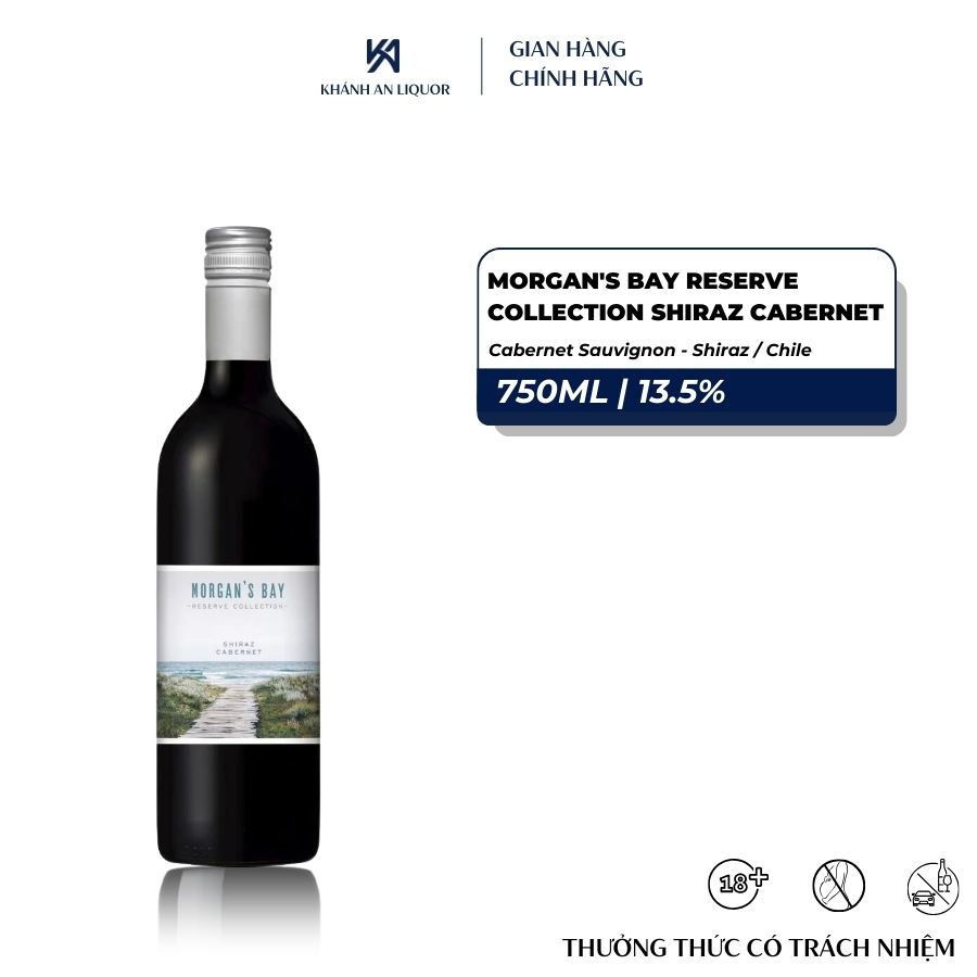 [CHÍNH HÃNG] RUỢU VANG MORGAN'S BAY RESERVE COLLECTION SHIRAZ CABERNET 13.5% 750ML