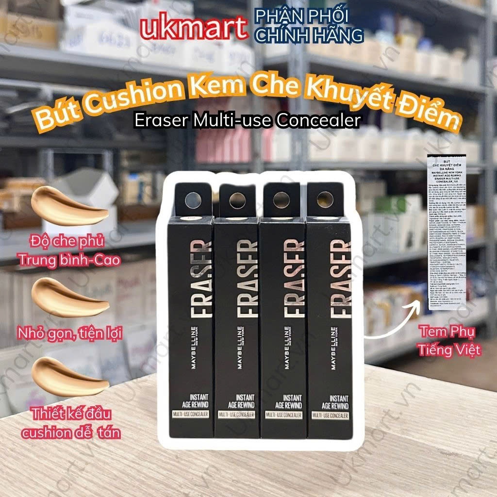 Cushion Kem Che Khuyết Điểm Đa Năng Instant Age Rewind Eraser Multi-use Concealer Maybelline