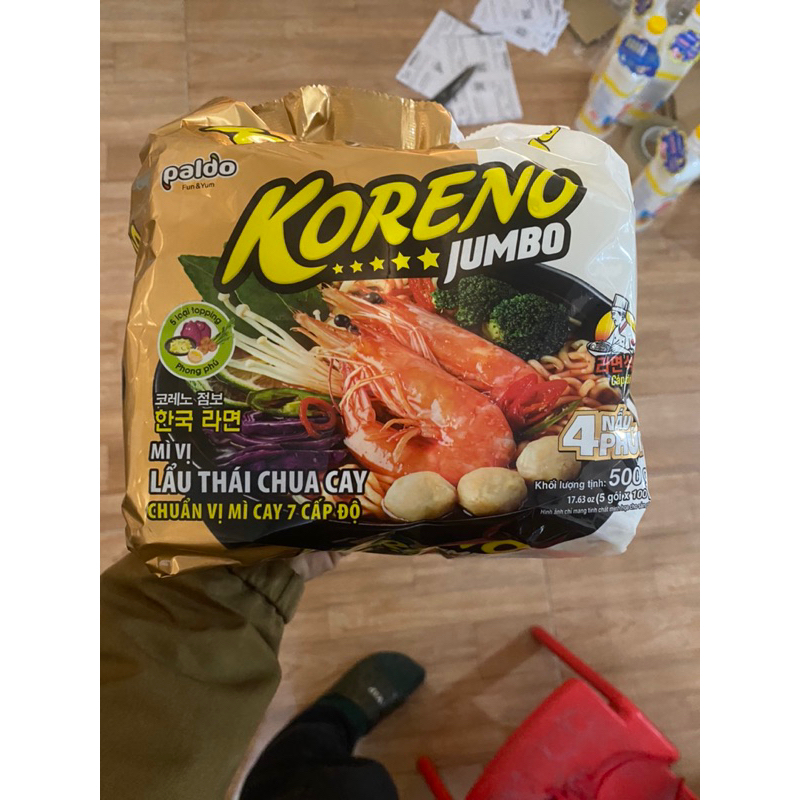 Mì KORENO jumbo vị lẩu thái chua cay chuẩn mì cay 7 cấp độ