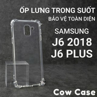 Ốp lưng Samsung J6 Plus, J6 2018 Cowcase trơn trong suốt | Ốp điện thoại SS galaxy dẻo bảo vệ camera đt sámung toàn diện