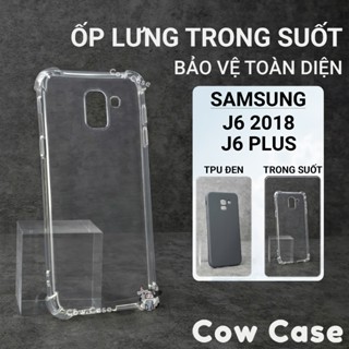 Ốp lưng Samsung J6 Plus, J6 2018 Cowcase trơn màu đen | Ốp điện thoại SS galaxy dẻo bảo vệ camera đt sámung toàn diện