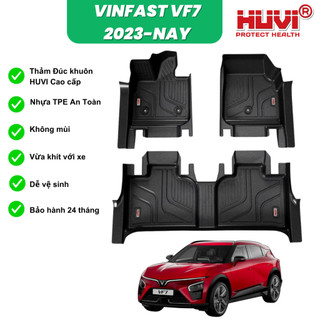 Thảm lót sàn HUVI cho xe Vinfast VF7 phiên bản 3D tràn viền -Thảm đúc HUVI CAO CẤP KHÔNG MÙI - KHÔNG ẨM MỐC - DỄ VỆ SINH 
