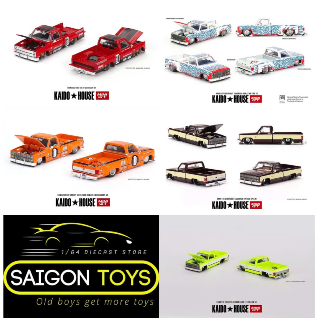 Saigontoys - MiniGT Kaido House Chevrolet Silverado KAIDO WORKS nhiều mẫu -Xe mô hình tỷ lệ 1:64 hãn