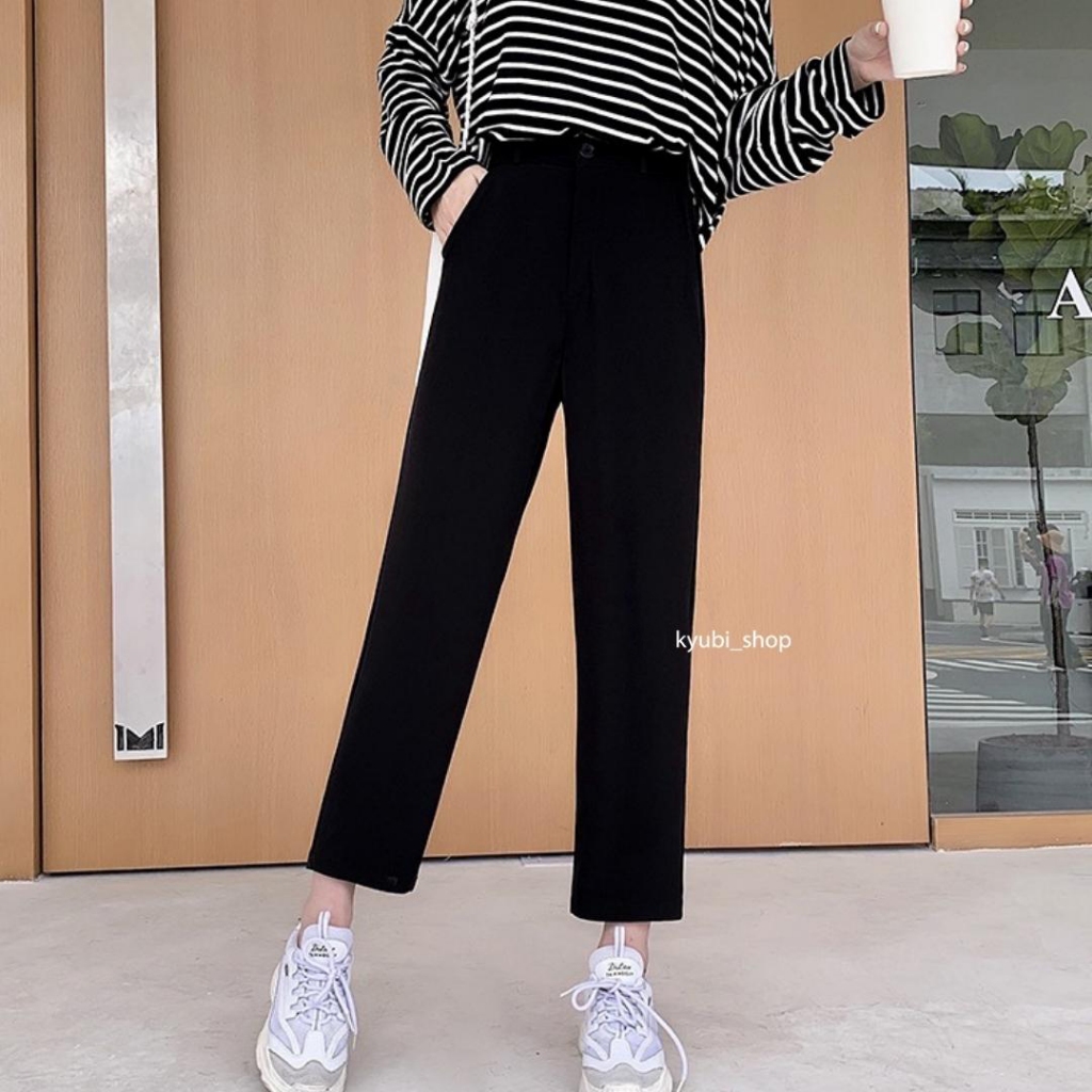 Quần tây baggy nữ Ulzzang Kyubi cạp cao học sinh công sở [Có bigsize] - Quần pant âu phục đi học đi 