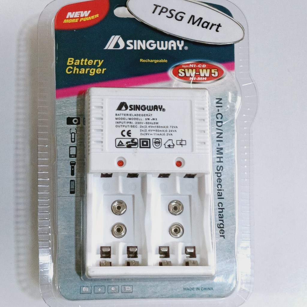 Bộ sạc Pin Battery Charger cho Pin AA / AAA / 9V (Khay 4 viên AAA, AA) / Khay 2 viên 9V)