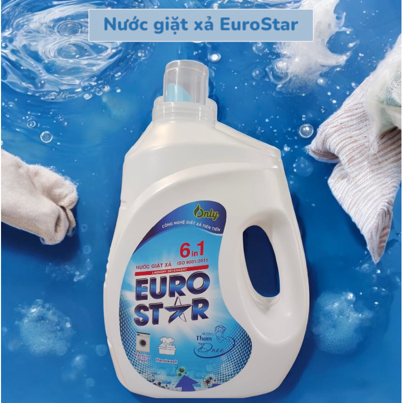 Nước Giặt Xả EuroStar 3.2kg - Hương Dnee, Sạch Sâu Thơm Lâu, Tin Dùng Bởi Các Tiệm Giặt Là