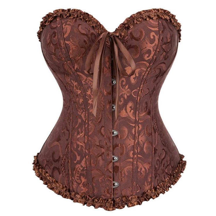 (Corset Garden) Áo Corset Vintage Màu Nâu Tây Cực Sang Chảnh Cho Nàng Eo Xinh