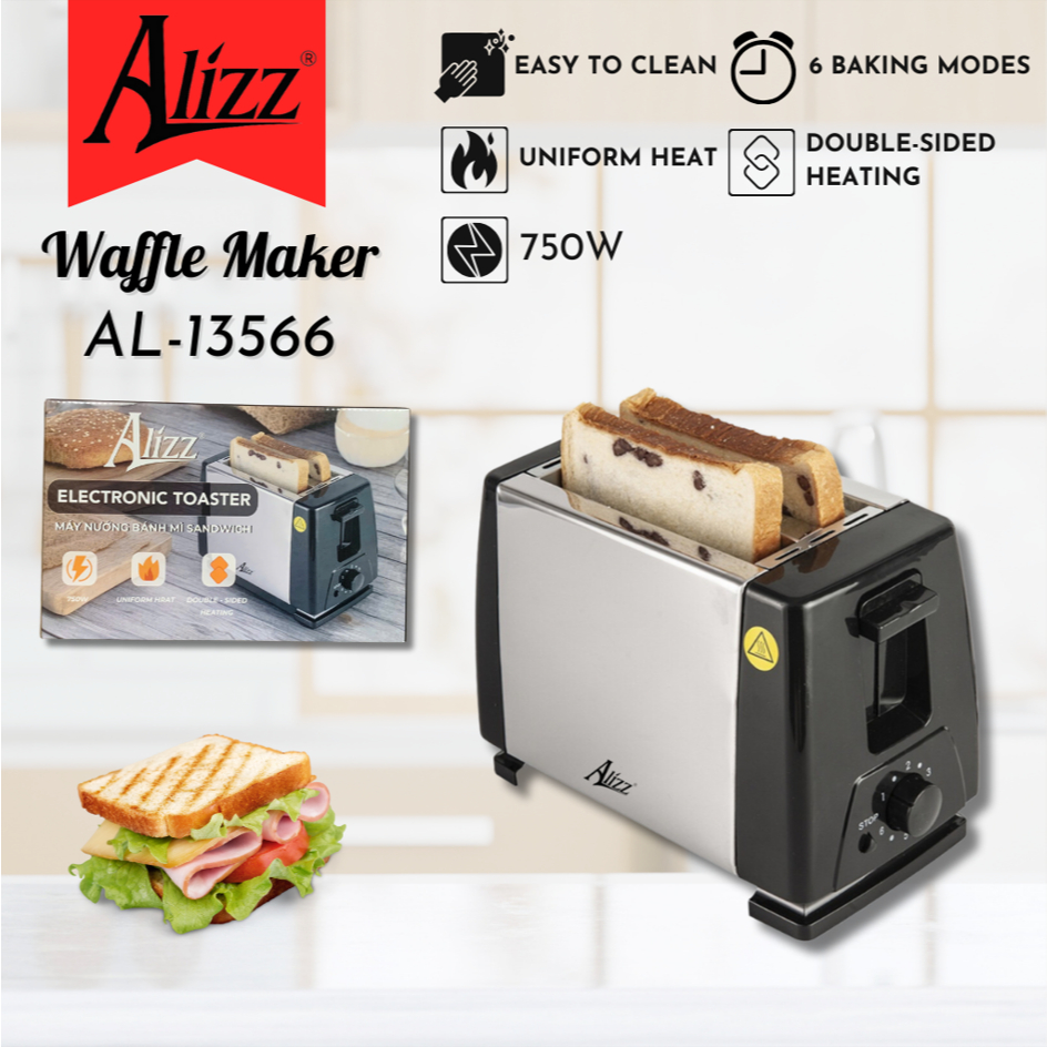 Máy Nướng Bánh Mì Sandwich ALIZZ AL-13579 6 Chế Độ Nướng