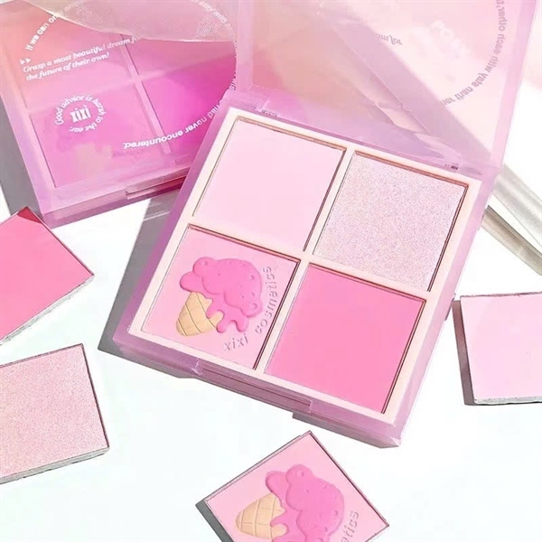 Xixi 4 Màu Phấn Mắt Bảng Phấn Mắt Bốn Màu Phấn Má Hồng 2in1 Blush Và Eye Shadow Nature Eye Shadow
