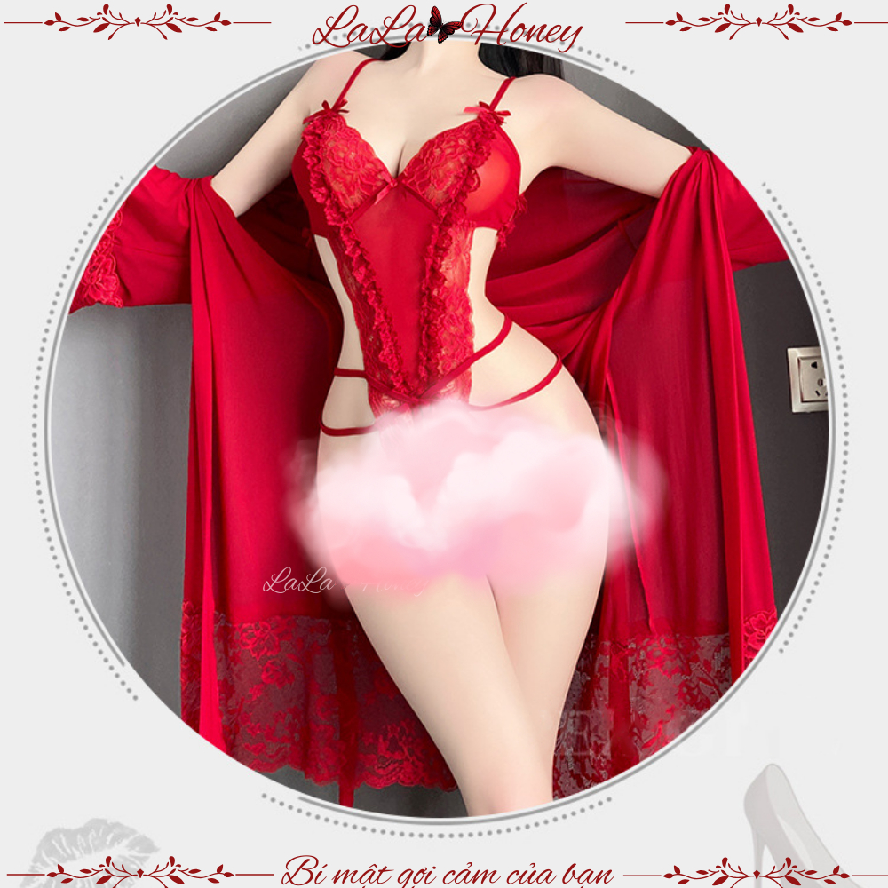 Bộ Đồ Ngủ Jumsuit Khoét Đáy Ren Xuyên Thấu Nữ Tính Gợi Cảm, Bộ Đồ Lót Nữ Quyến Rũ - LALA HONEY | BigBuy360 - bigbuy360.vn
