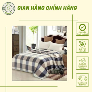 Chăn muji lông tuyết sữa in hình siêu mền mịn, chăn rộng 2mx2m2
