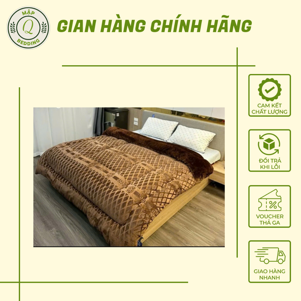 Chăn Nỉ Lông Thỏ COCO Siêu Ấm, Mền COCO Dày Mịn, Kích Thước 2mx2m3