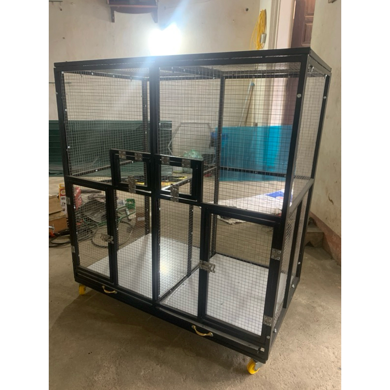 lồng chim, avi lắp ghép , lồng 2ngăn kt: sâu 60cm-dài 1m-cao 1,3m