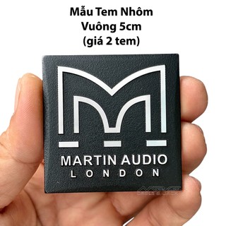 Tem Loa Martin chữ vàng, Vuông 5cm, giá 1 cặp (2 tem).
