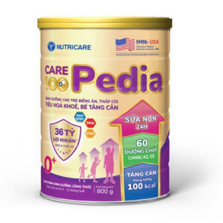 Sữa bột Nutricare Care 100 Pedia 0+ cho trẻ biếng ăn mẫu mới 800gam