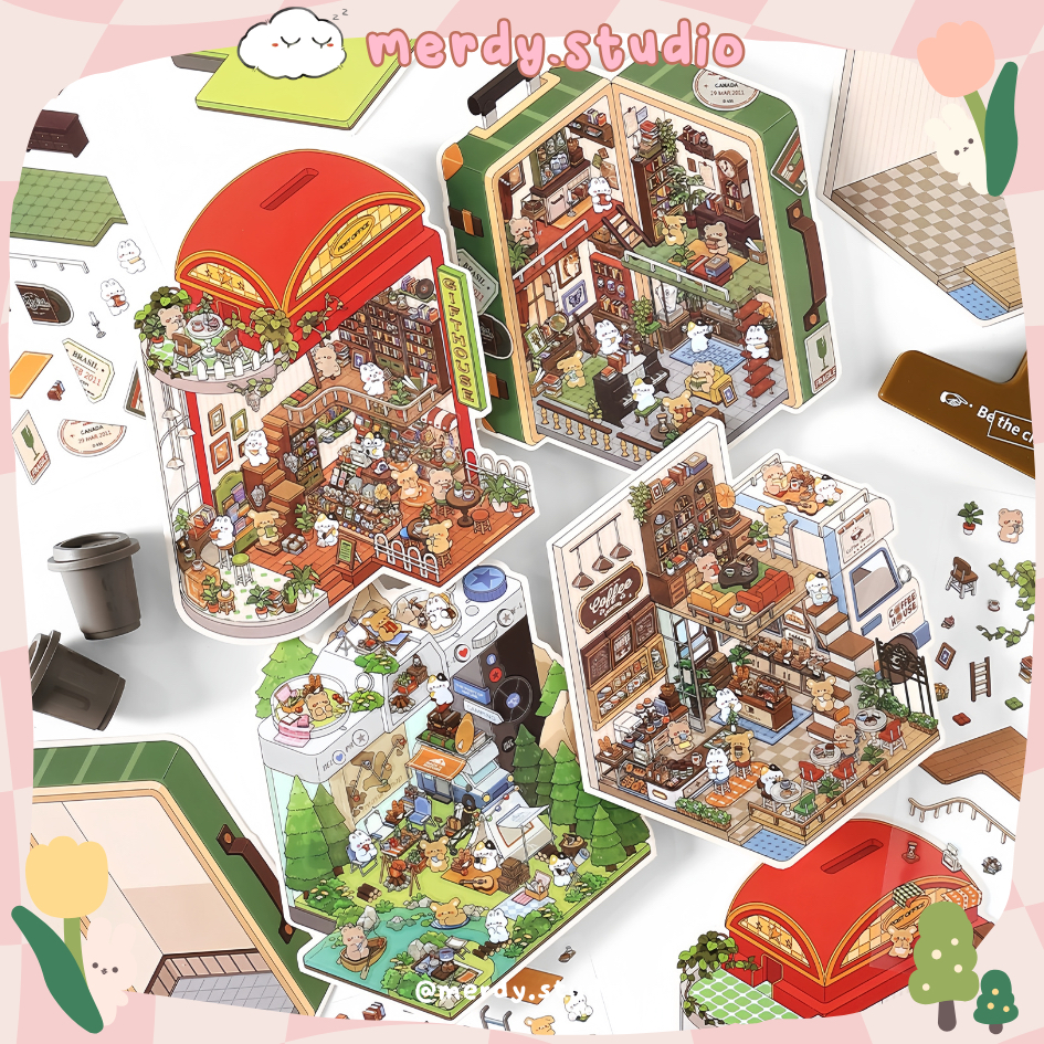 Sticker DIY 2.5D Decor Scene dán phong cảnh Travel