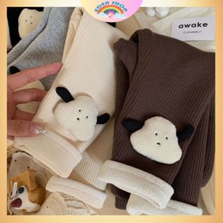  Quần legging bé gái❤️‍FREE SHIP❤️‍chất nhung tăm lót lông dày dặn Quần lót lông cho bé đính cún bông xinh xắn 